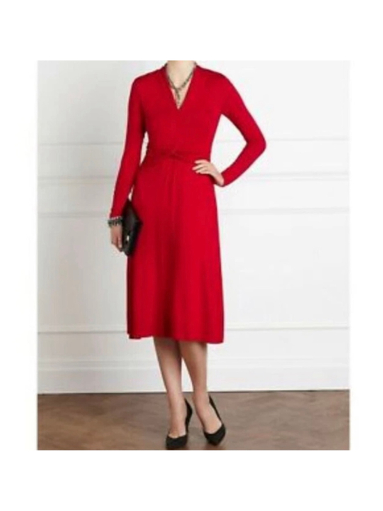 PURE COLLECTION Dresses & Skirts - Women's PURE COLLECTION Red Long Sleeve Dress Size 14/16 MIDI